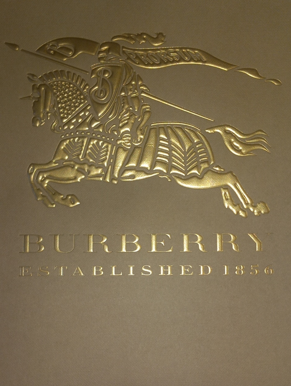 BURBERRY Large Gold Embossed Shopping Bag